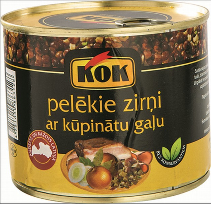 Pelēkie zirņi ar kūpinājumu KOK 575g 1/6 (18.06.28) Latvija