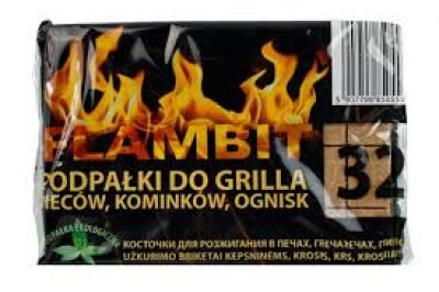 Aizdedzināšanas klucīši Flambit brūni m/p 1/36 Polija