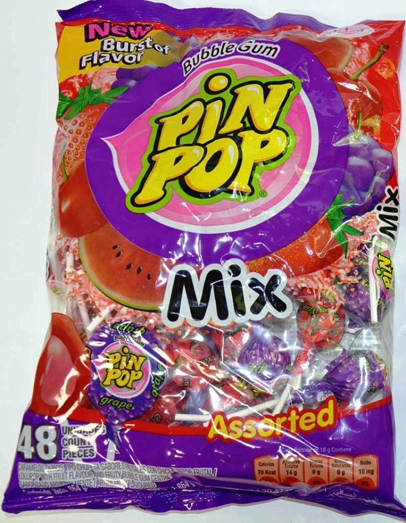 Ledenes uz kociņa PinPop Assorted Mix 17g*48gb (12.07.27) Kolumbija