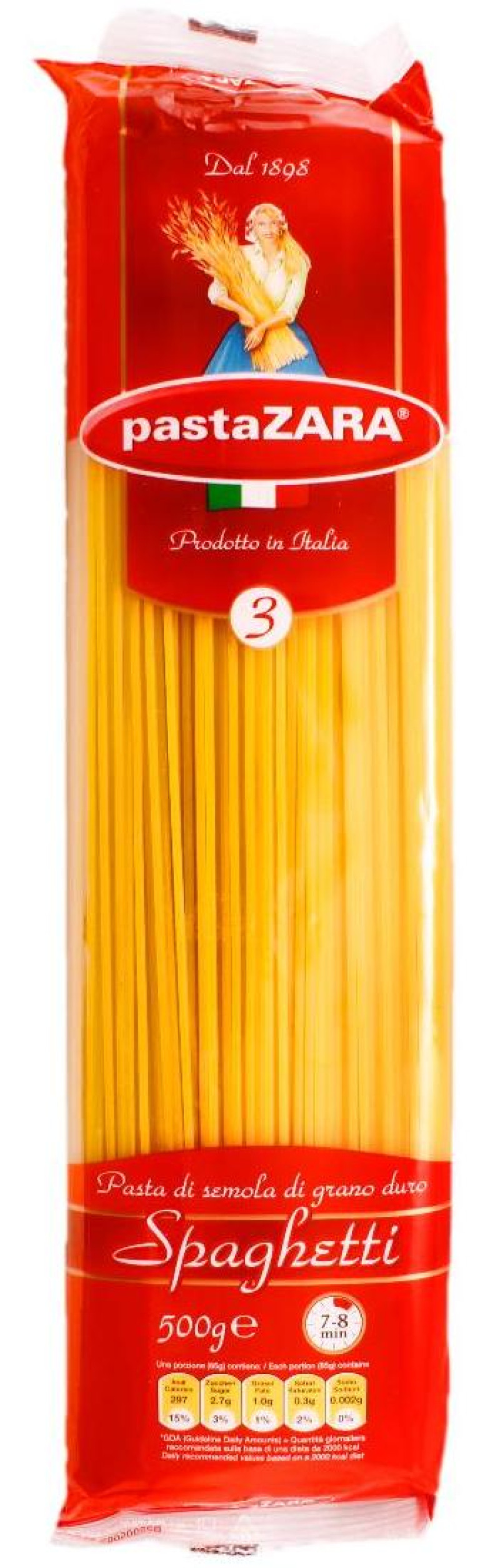 Makaroni Pasta Zara spagetti Nr.3 500g 1/20 (03.12.28) Itālija