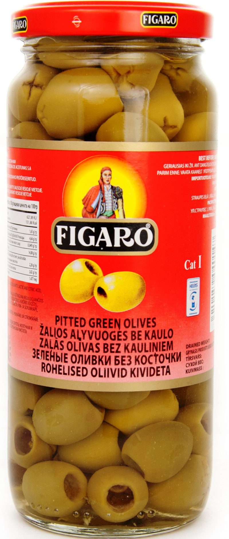 Olīvas Figaro zaļas bez kauliņiem 340g (28.04.29) Spānija