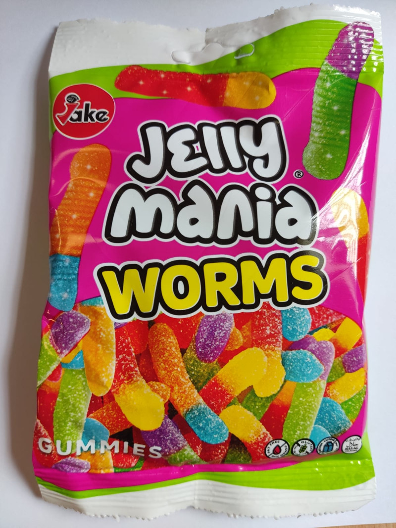Želejkonfektes Jake Jellymania Worms 100g (31.03.27) Spānija 