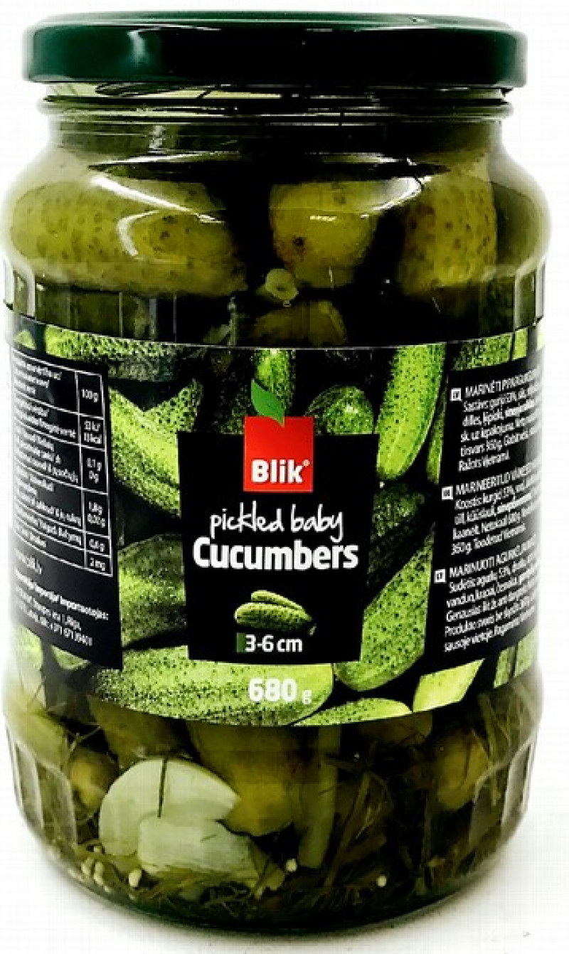 Gurķi Blik pipargurķīši marinēti 3-6cm 680gr 1/12 (17.08.2027) Turcija
