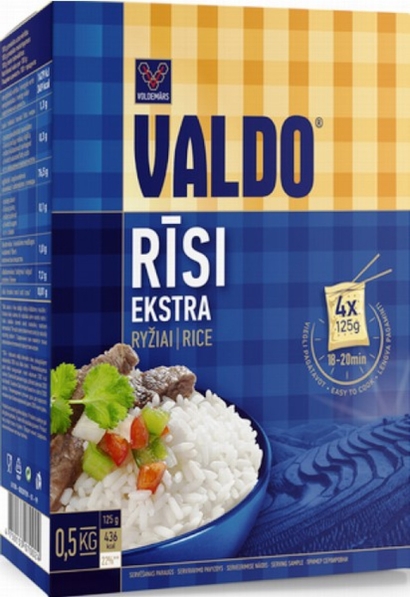 Rīsi Valdo 0.5kg (4x125g) 1/12 (26.03.27) Latvija