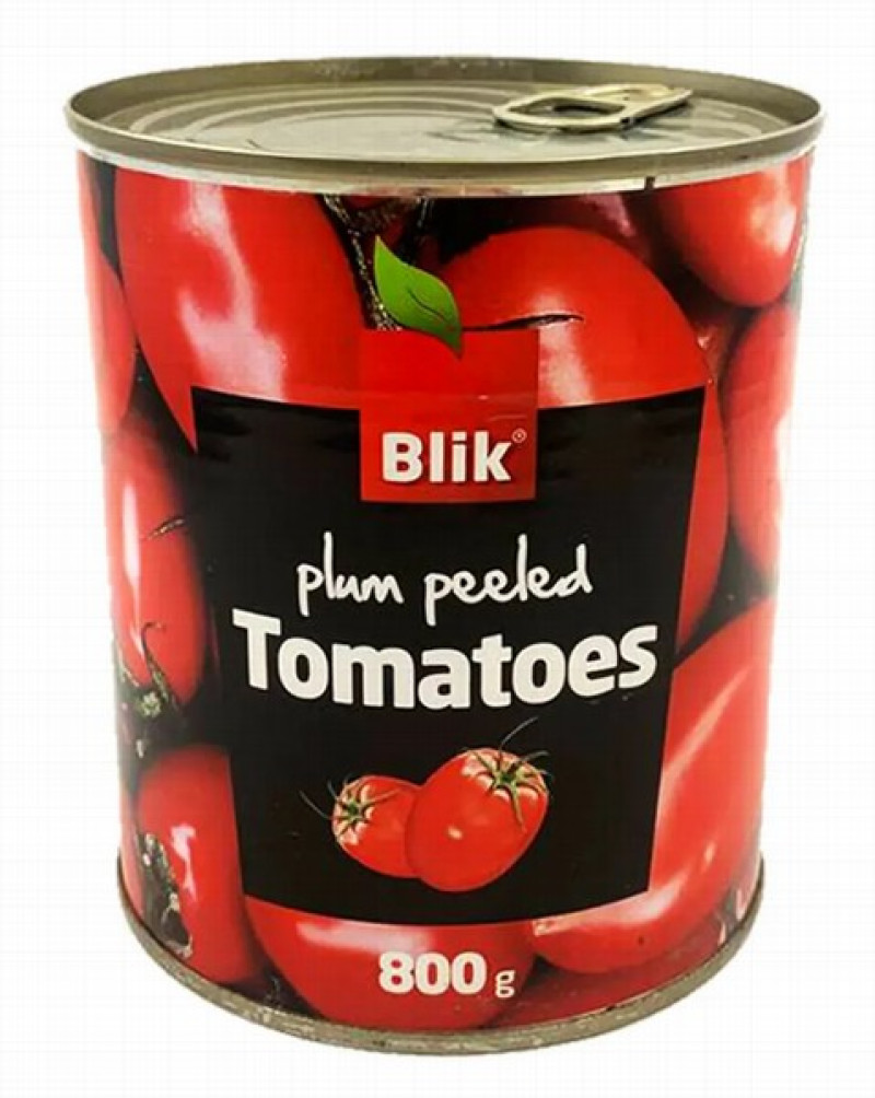 Tomāti savā sulā mizoti 800g Blik 1/12 (01.09.30) Itālija