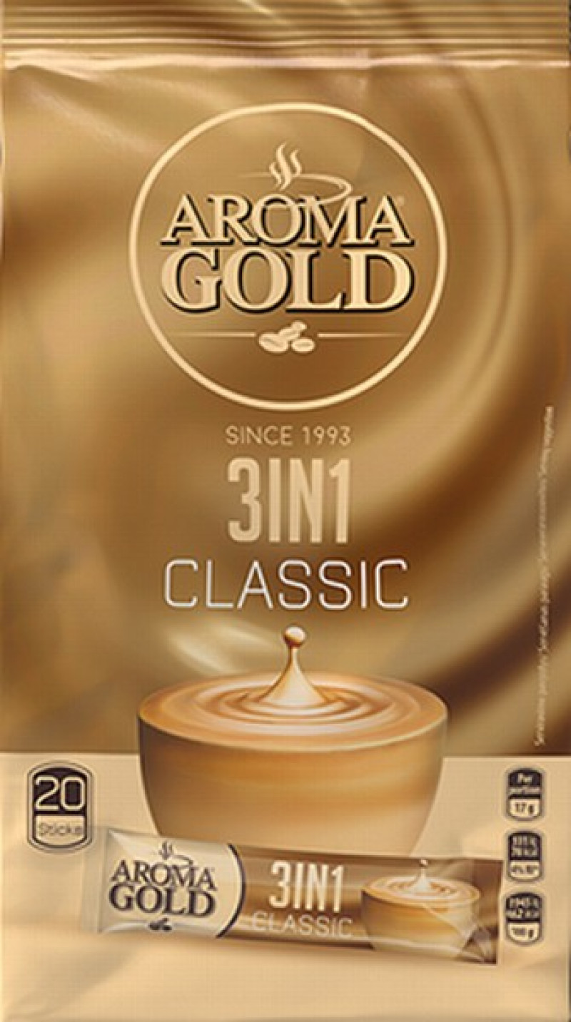 Kafijas dzēriens Aroma Gold 3in1 Classic 10gabx17g (13.07.27) Nīderlande