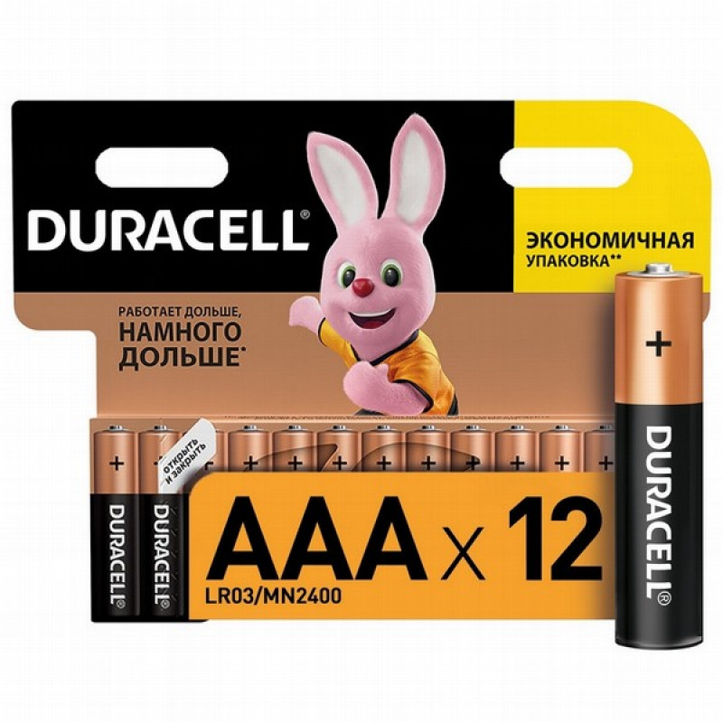 Baterijas Duracell AAA LR03 1*12gb (cena par 1gb)