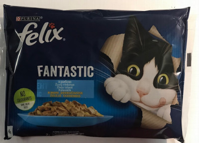 Kaķu konservi Felix  4*85g zivju izlase  (06.28) Norvēģija