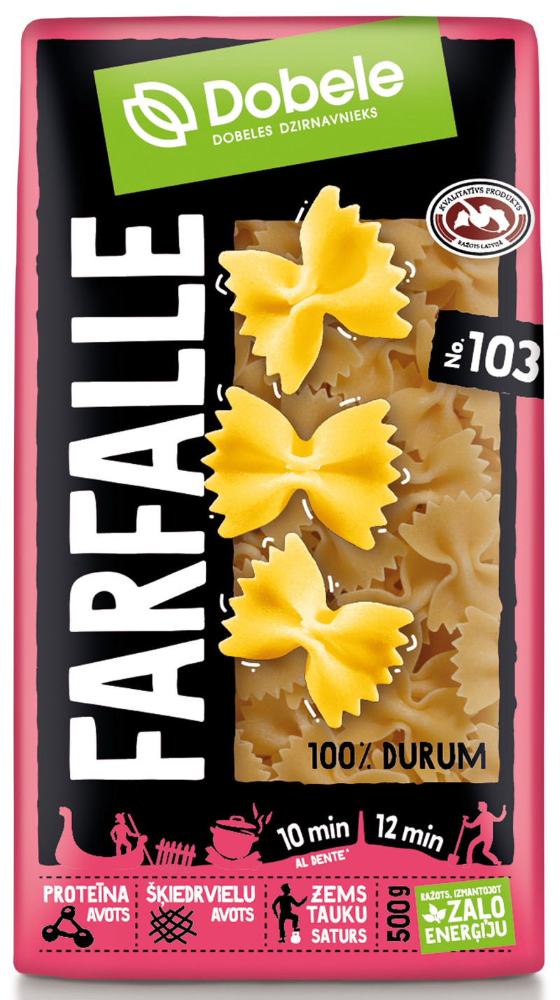 Makaroni Dobele bantītes 500g 1/14  (20.03.2029) Latvija