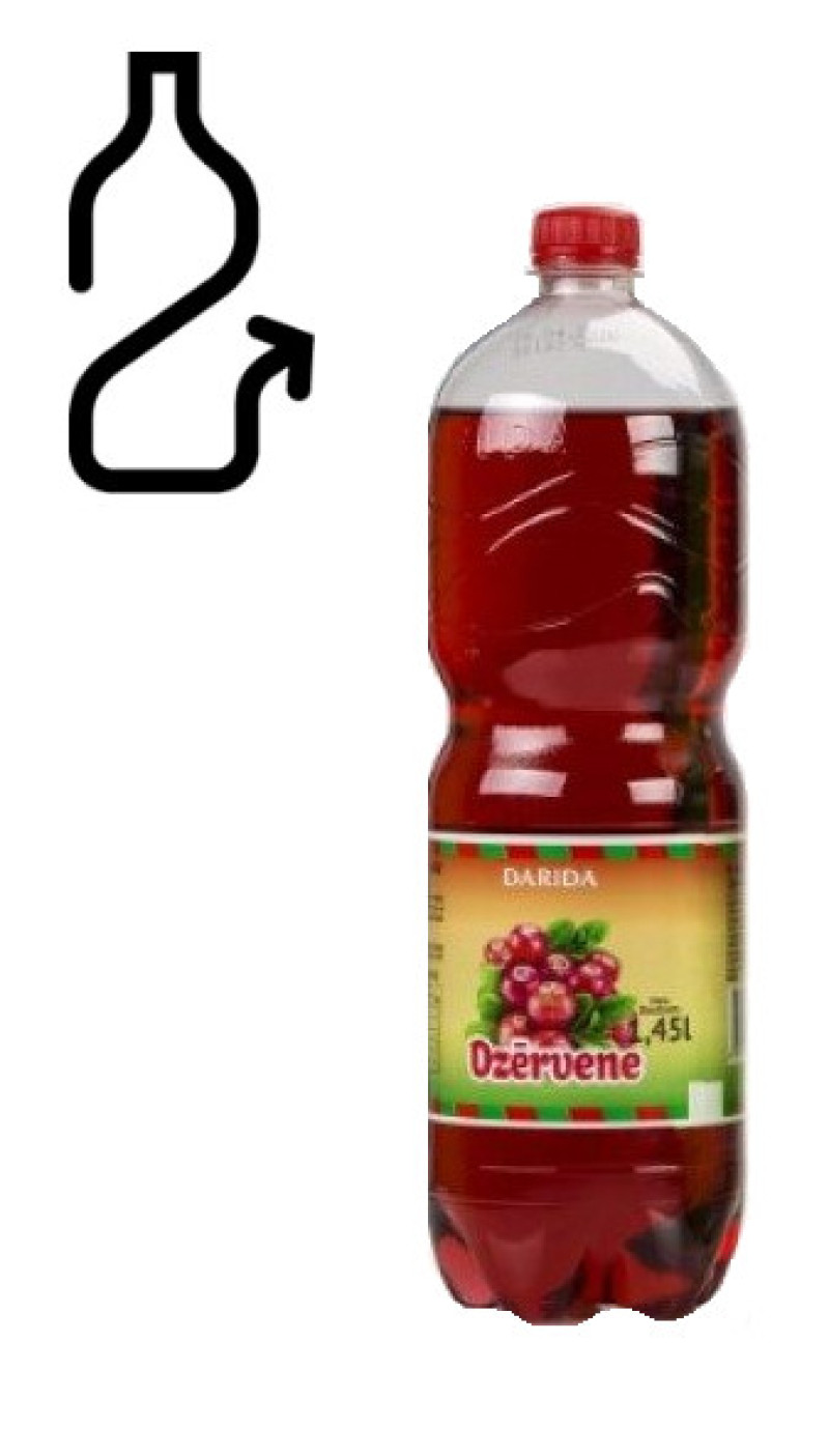 Limonāde Darida dzērveņu 1.45L DEPOZĪTS 0.10 eiro (20.06.27) Baltkrievija