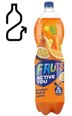 Dzēriens Fruts Activ burkānu-tropu 1.5L DEPOZĪTS 0.10 eiro 1/6 (23.01.27) Latvija