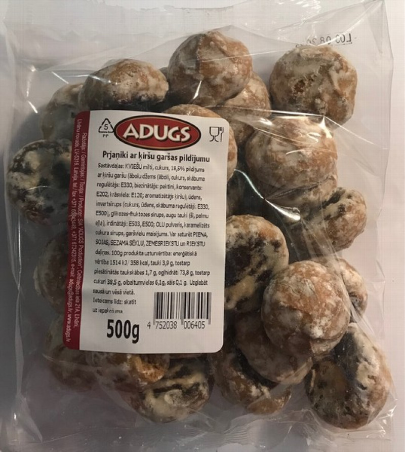 Prjaņiki Adugs ar ķiršu garšas pildījumu 500g (07.02.27) Latvija