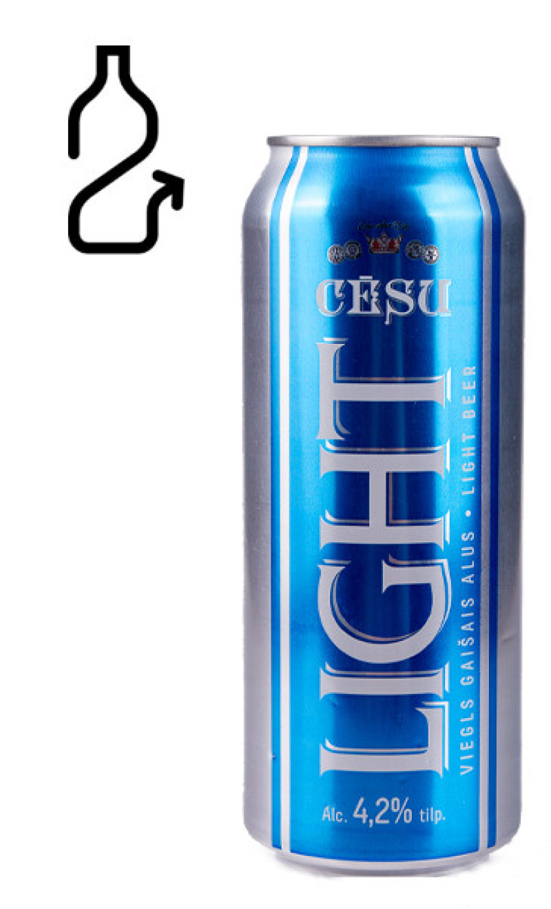 Alus Cēsu light 0.5L 4.2% 1/24  DEPOZĪTA maksa 0.10 eiro (03.04.27) Latvija