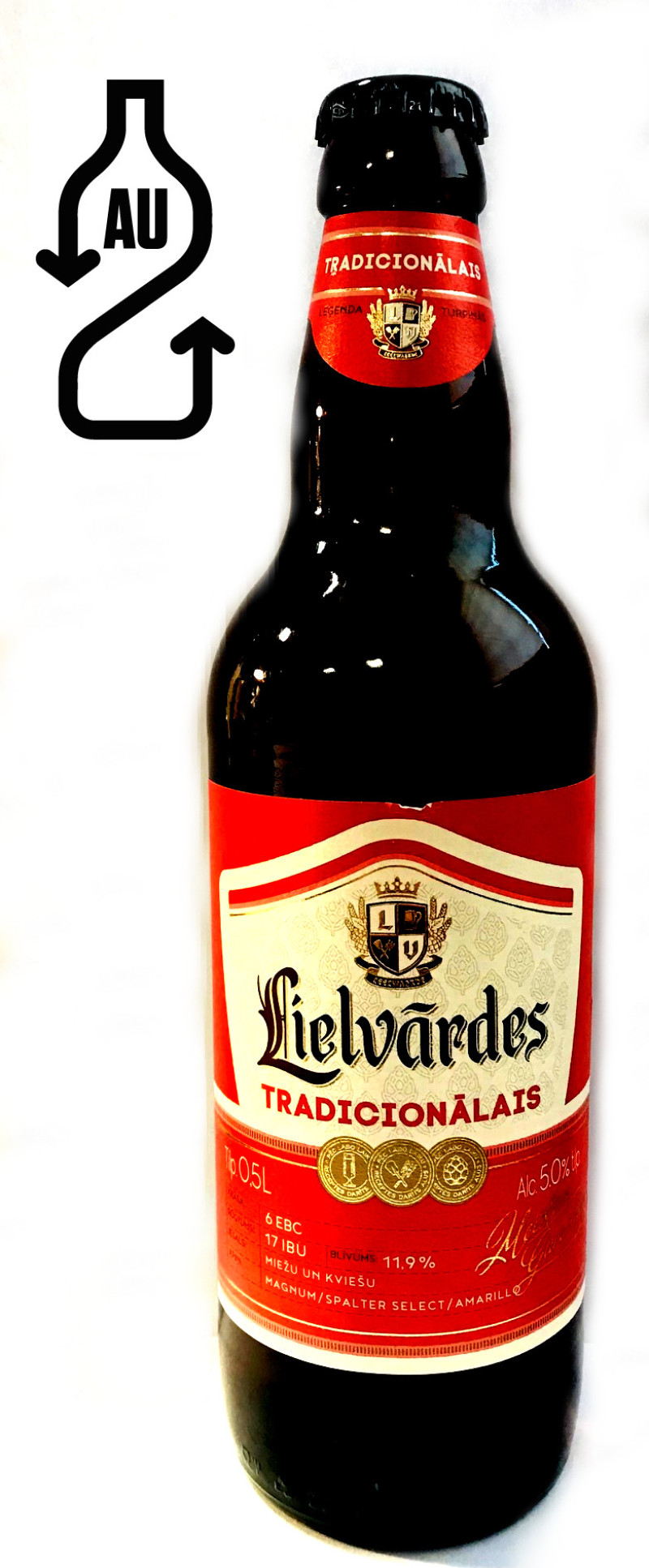 Alus Lielvārdes Tradicionālais 5% 0.5L DEPOZĪTS 0.10 eiro 1/20 (12.04.27) Latvija