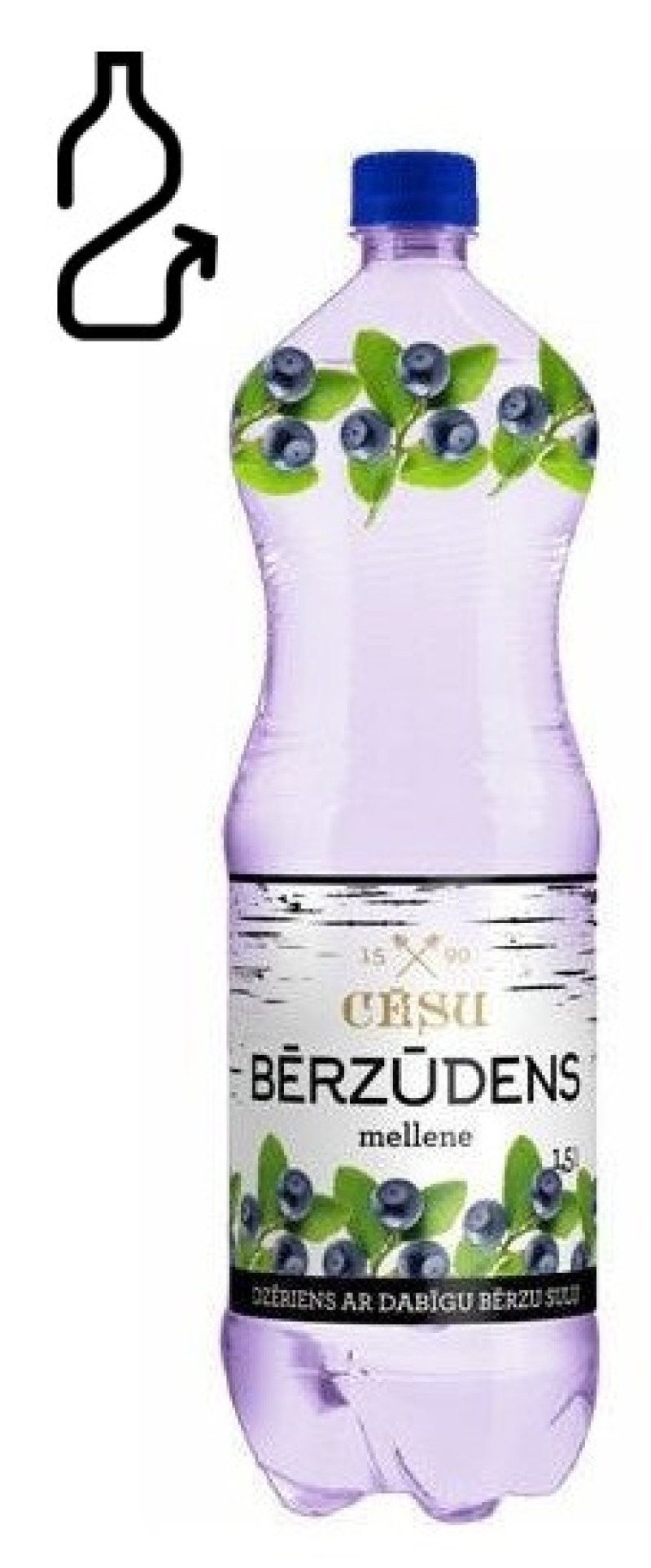 Dzēriens Cēsu Bērzūdens mellene 1.5L DEPOZĪTS 0.10eur 1/6 (20.02.27) Igaunija