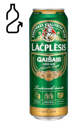 Alus Lāčplēsis gaišais 5% 0.568L DEPOZĪTS 0.10 eiro 1/24 (15.03.27) Latvija