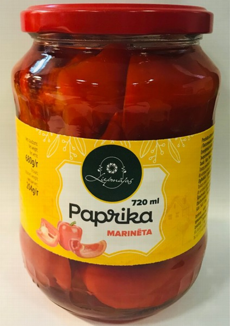 Paprika Liepmājas marinēta 680g 1/8 (31.08.29) Ungārija