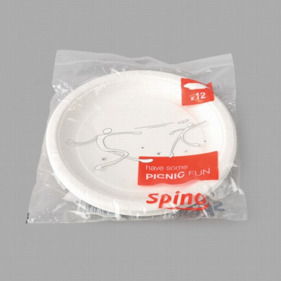 Šķīvji kartona 23cm Spino 12gb