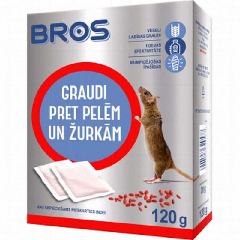 Peļu inde graudi BROS 120g 1/12 (10.27) Polija