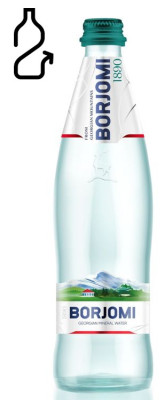 Minerālūdens Borjomi 0.5L stiklā DEPOZĪTA maksa 0.10 eiro (05.05.27) Gruzija