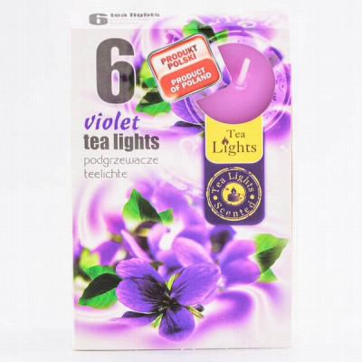 Svece Violet aromātiska tējas 6gb Polija