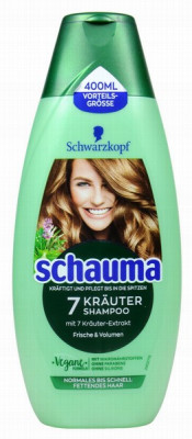 Šampūns Schauma 7 zālītes normāliem matiem sievietēm 400ml Vācija (09.02.27)