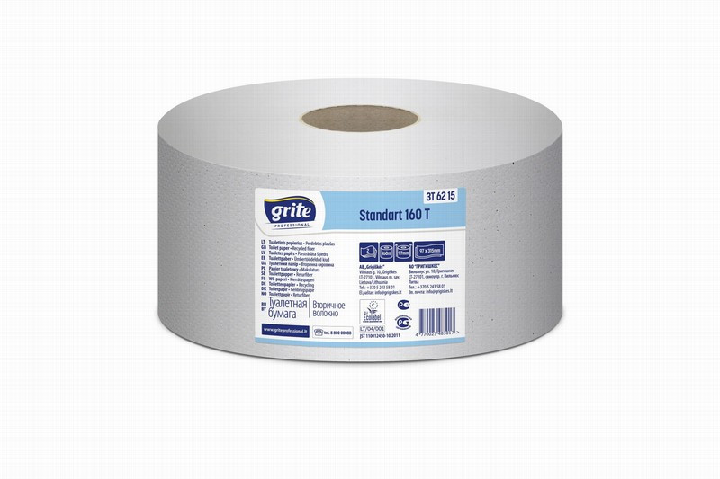 Tualetes papīrs Grite Standart 160 T balināts 1gb 2-kārtu