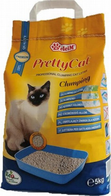 Smiltis kaķu tualetei cementējošas PrettyCat 5kg (22.12.28) Polija