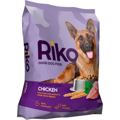 Suņu sausā barība Riko ar vistas gaļu 0.5kg 1/20 (05.08.27) Latvija