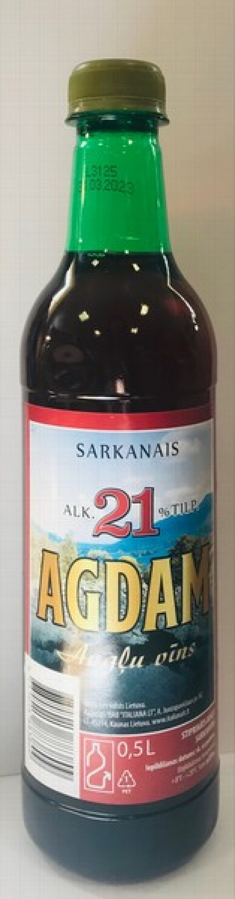 Vīns Agdam sarkanais 0.5L 21% DEPOZĪTA maksa 0.10 eiro Lietuva