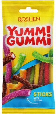 Želejkonfektes Yummi Gummi SourStick 70g Roshen (13.12.27) Ukraina
