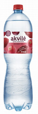 Viegli gāzēts ūdens ar sarkano ogu aromātu Akvile 1.5L DEPOZĪTS 0.10eur 1/6 (09.11.27) Lietuva