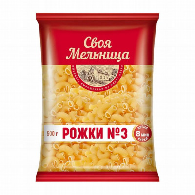 Makaroni Svoja Melnica Rožki Nr3 mazie radziņi 400g (20.04.26) Krievija