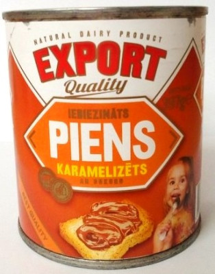 Iebiezināts piens Export vārīts karamelizēts ar cukuru 397g 1/12 (03.02.27) Lietuva