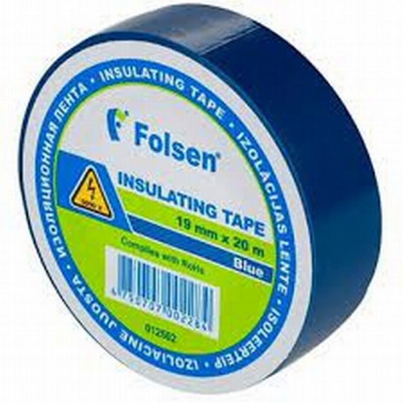 Izolācijas lente zila 19*20m pvc(012502)