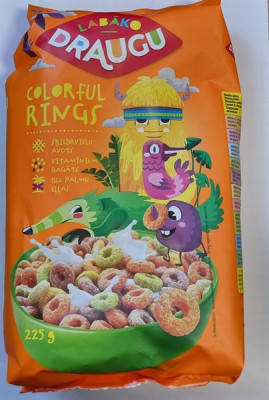 Sausās brokastis Draugu colorfuk rings 225g (09.0527)Lietuva