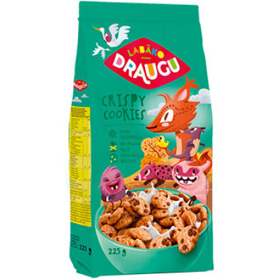 Sausās brokastis Draugu Crispy cookies 225g (21.05.27)Lietuva