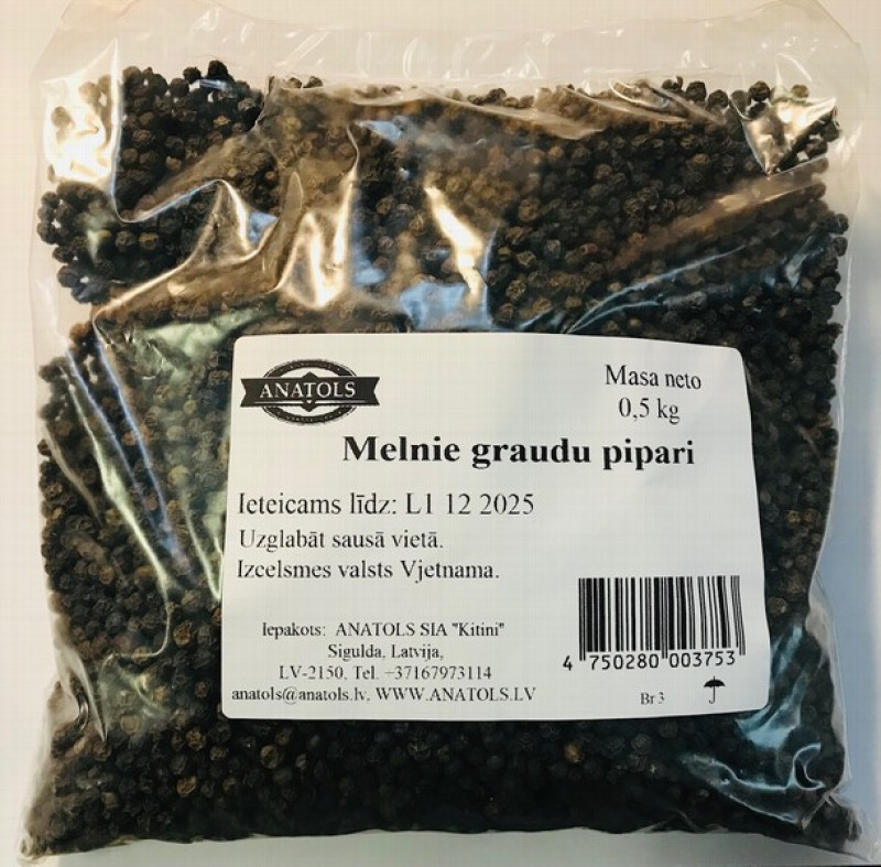 Garšviela Anatols pipari melnie graudi 500g (12.2027) Vjetnama