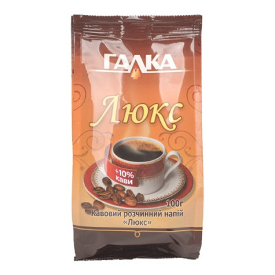 Cigoriņi Galka šķīstošais kafijas dzēriens Lukss 100g m/p (12.03.28) Ukraina