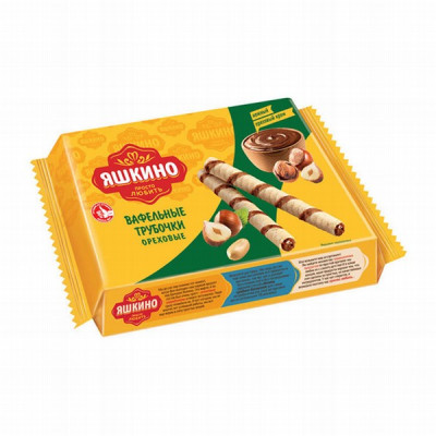 Vafeļu trubiņas Yaškino ar riekstiem 190g 1/24 (16.02.27) Krievija