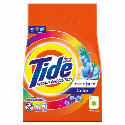 Veļas pulveri Tide Touch of Lenor 1.5kg color (12.08.26)