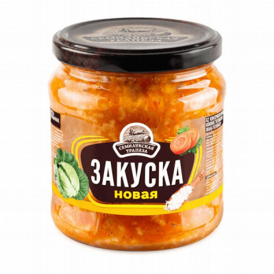 Dārzeņu uzkoda Zakuska Novaja 460g Semilukskaja Trapeza (28.02.2028) Krievija