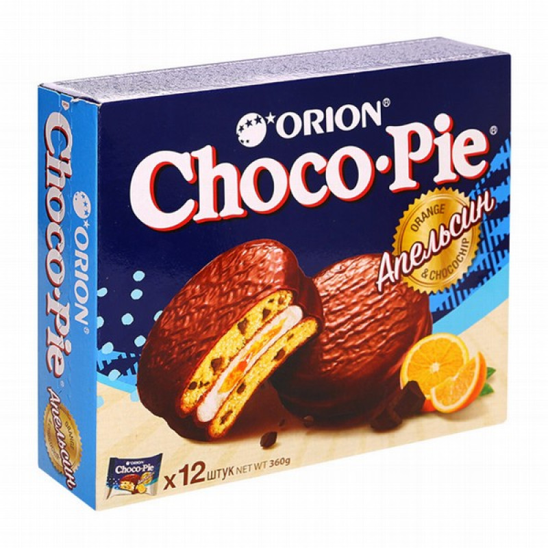 Cepumi Orion Pie Chocochips ar apelsīnu 360 KDV (13.01.27) Krievija