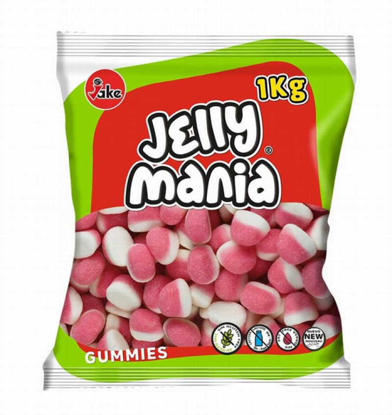 Želejkonfektes Jake Jellymania Sugared Kisses 1kg (10.27)Spānija