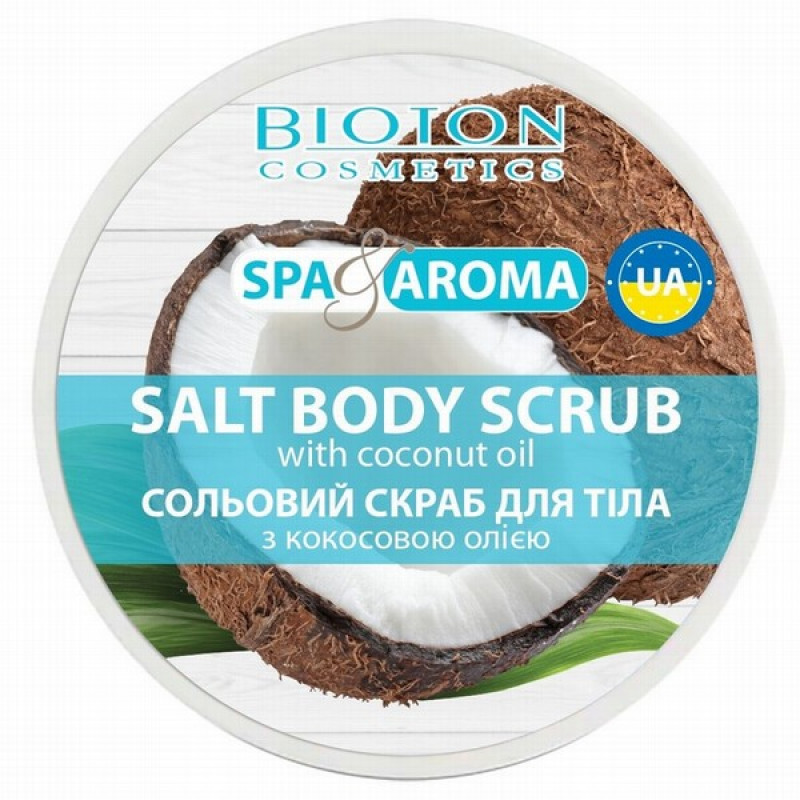 Ķermeņa sāls skrubis ar kokosu 250ml Bioton